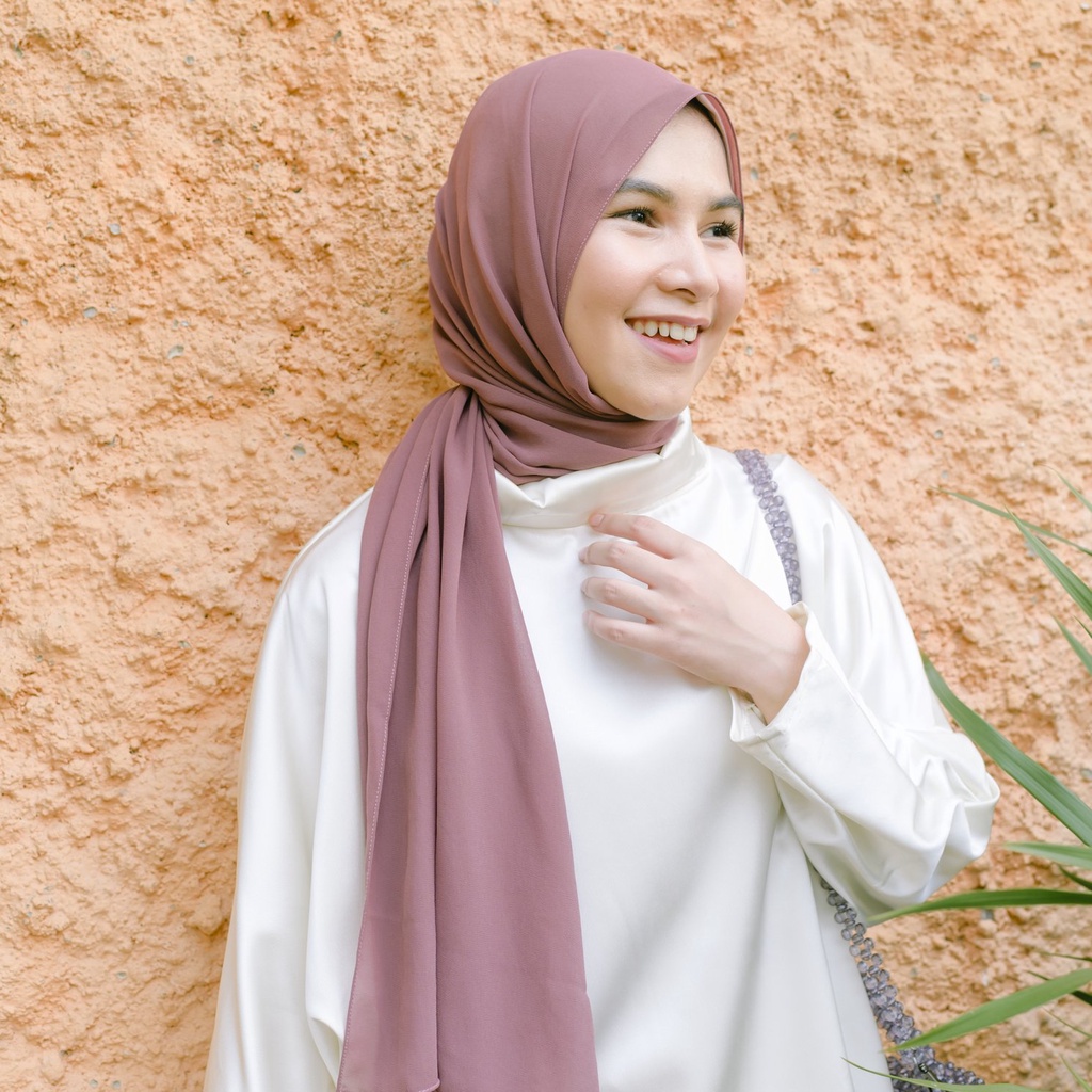 Lozy Hijab - Bawal Shawl ( Pashmina Ceruty Babydoll )-Dusty Purple
