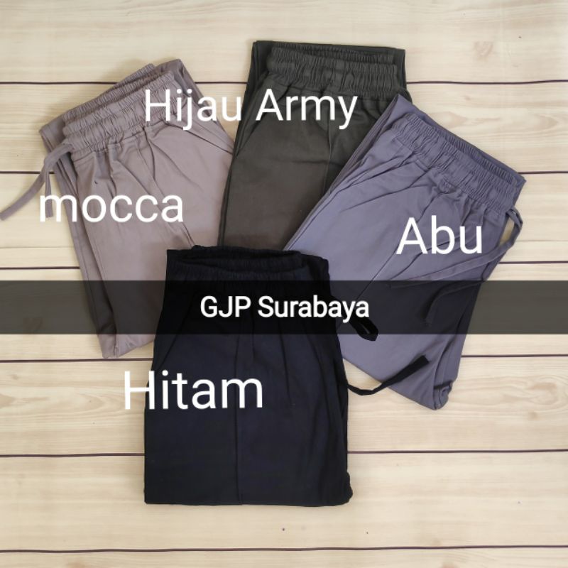 celana kerja wanita baggy pants tebal melar size M L  XL 2L 3L 4L 5L