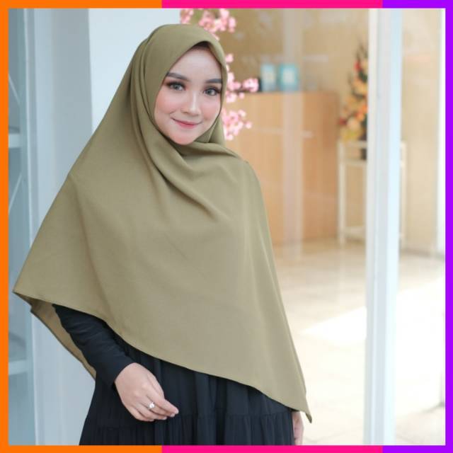 JILBAB SEGIEMPAT INSTAN SYAR'I POLOS PREMIUM BAHAN DIAMOND CREPE