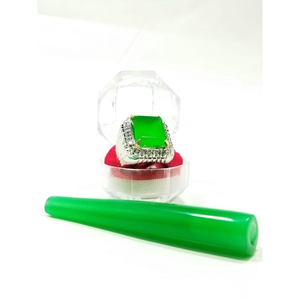 Batu Cincin Giok Burma Asli Natural Top Quality Siap Pakai Gratis Pipa Rokok