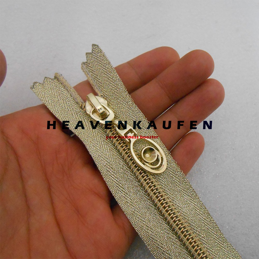 Resleting 15 cm Blink - Blink Mengkilap 15 cm Warna Gold Sangat Muda