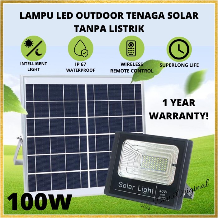 Lampu Outdoor Flood Tenaga Solar 100W IP 67 WATER RESISTANCE