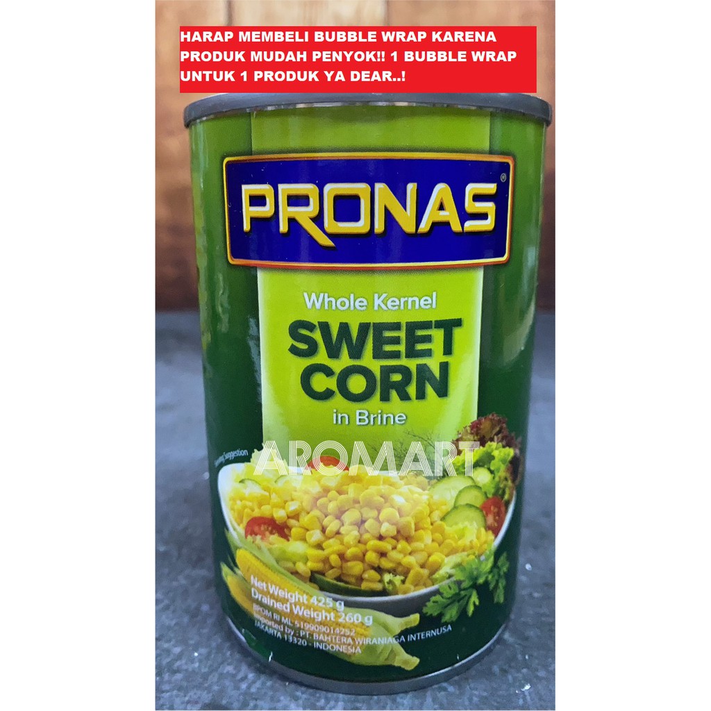 

Pronas Whole Kerne; Sweet Corn In Brine/Jagung Pipilan Dalam Kaleng - 425g