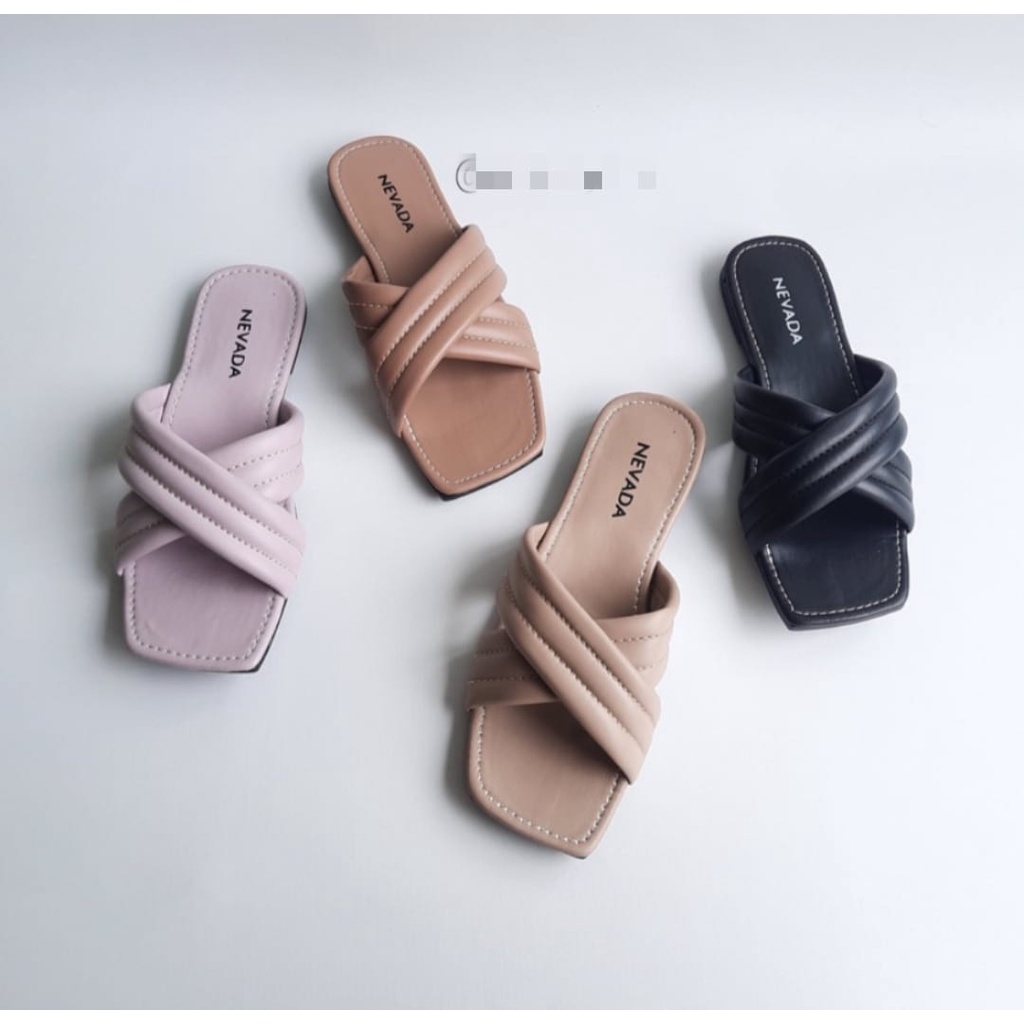 Sandal Wanita Nevada - Sandal Empuk - Sendal Puffy - Sandal Selop