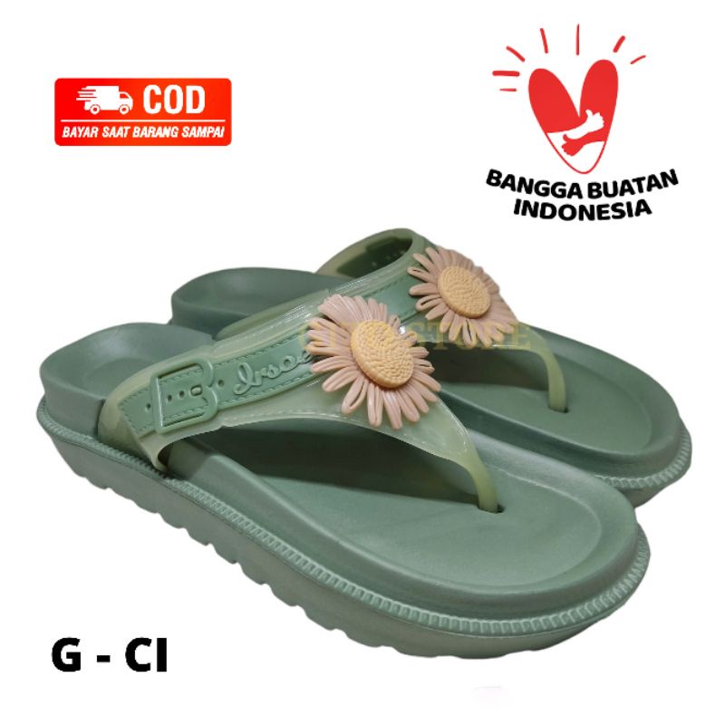 Sandal jepit wanita karet - sandal anti air wanita - sandal santai 24-40