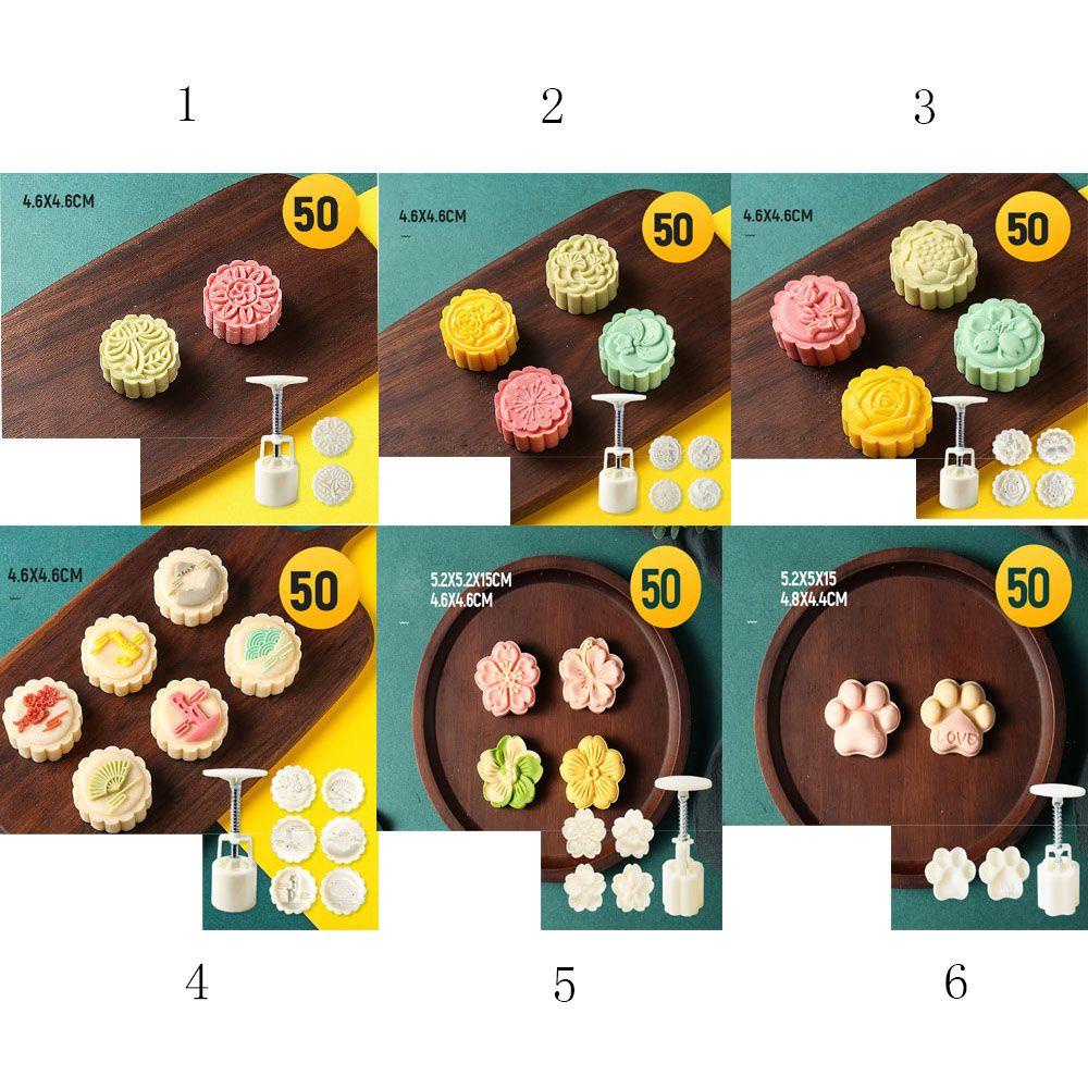 Cetakan Mooncake Bunga Nanas Bunga Sakura Pekerjaan Tangan DIY Alat Kue Bulan Tekanan Tangan Fondant Press Plastik Cookie 50g