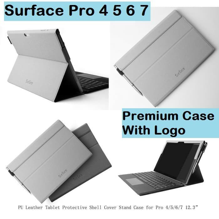 Microsoft SURFACE PRO 4 5 6 7 SMART Leather Flip Book Cover Stand Case Casing Flipcover Bookcover