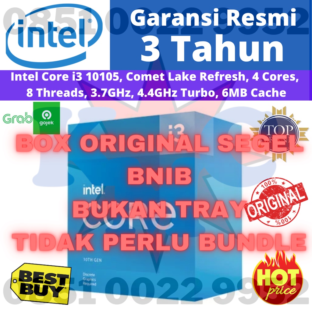 PROCESSOR INTEL CORE i3 10105 3.7GHz Up To 4.4GHz Socket LGA1200 BOX