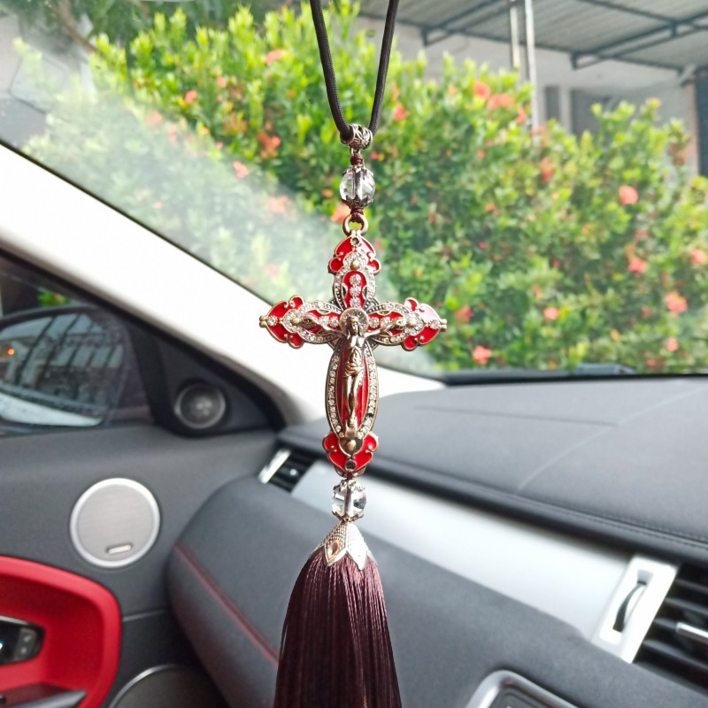 Gantungan Spion Mobil SALIB DIAMOND Christian Cross