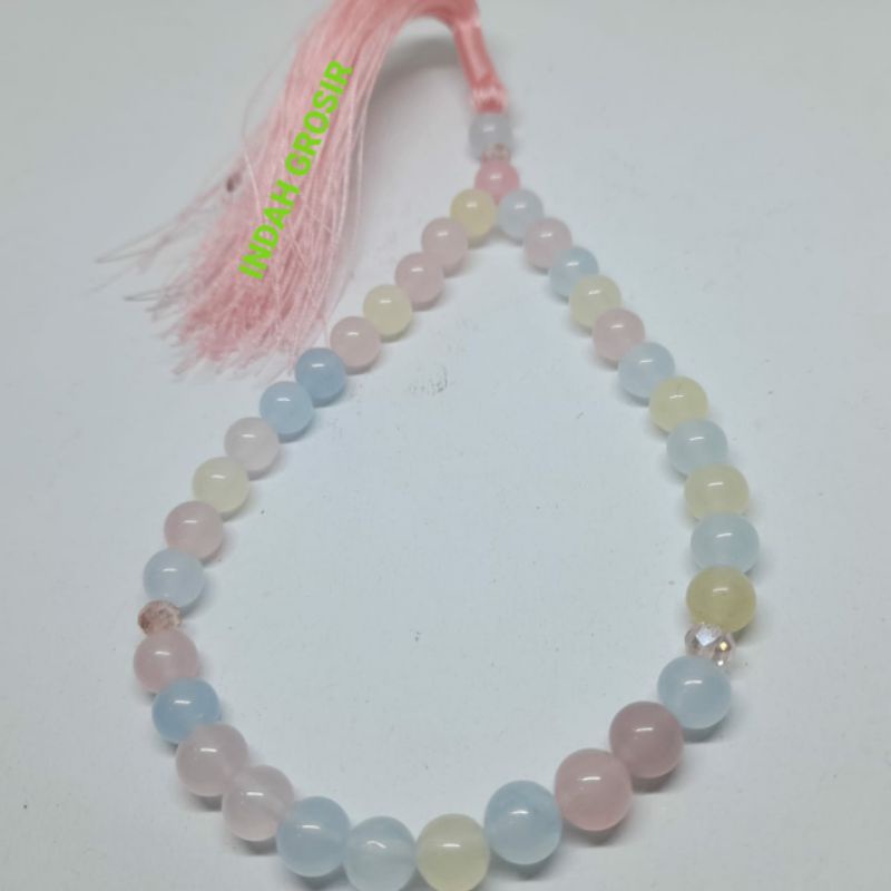 Tasbih Batu Morganet Natural 8mm 99butir Original