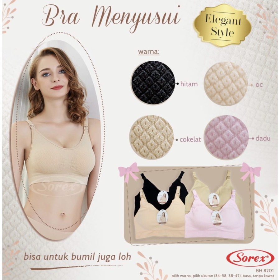 BH BRA MENYUSUI MATERNITY BRA SOREX 8201 BEST SELLER NURSING BRA PREMIUM