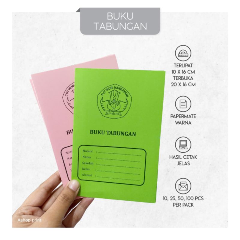 

Buku Tabungan Lembaran/ Tabungan Sekolah/ Tabungan Mengaji/ Tabungan Les/ Tabungan PKK