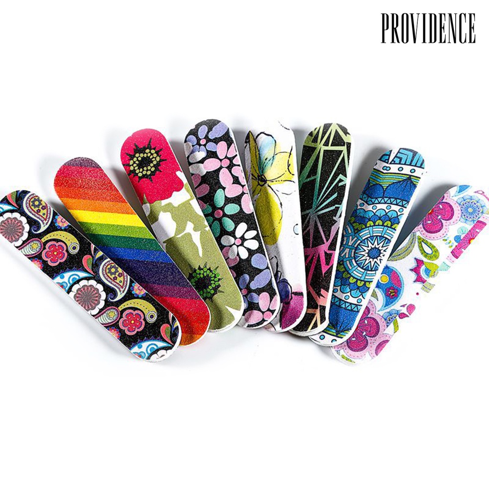 Providence 10pcs Kikir Kuku Mini Dua Sisi Bentuk Bunga Untuk Nail Art