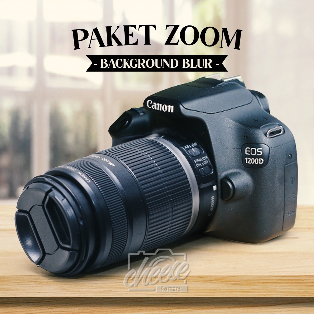 PAKET ZOOM CANON 1200D LENSA TELE 55-250MM MULUS SIAP PAKAI