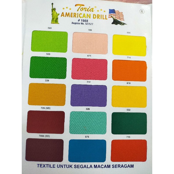 

Bahan Drill Toria / Kain American Drill / Seragam PDH PDL PNS Per 1/2meter = 50 cm = 0,5 m