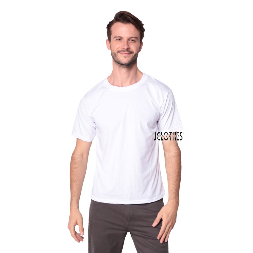 Kaos Pria Lengan Pendek Polos - Putih