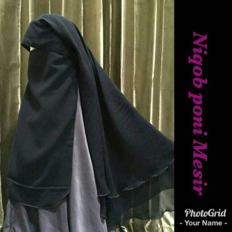 NIQOB PONI MESIR/cadar mesir poni jumbo/CADAR PONI SIFFON SILKY, 3 Layer