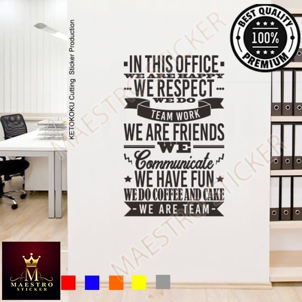 

Cutting Sticker Quote In This Office 1 Stiker Kantor Rumah Kamar - Hitam