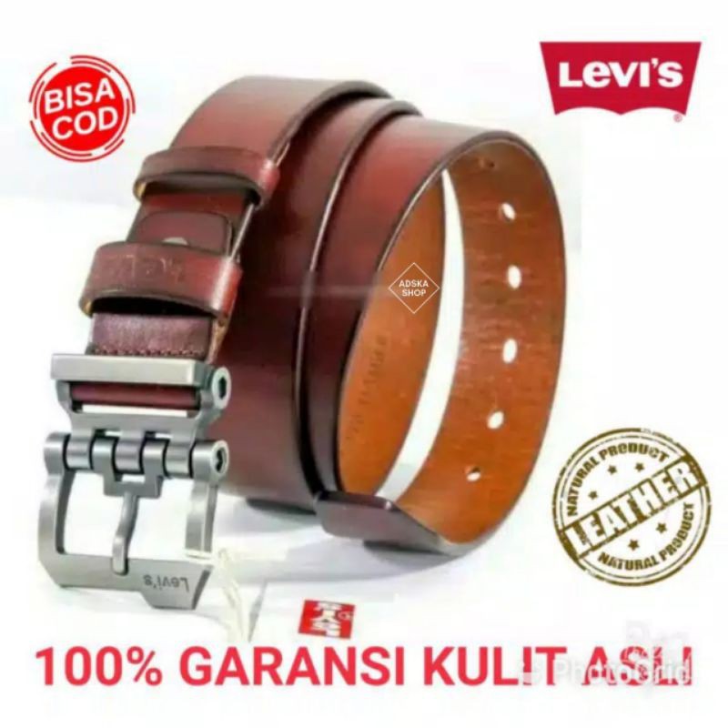 IKAT PINGGANG SABUK GESPER BELT PRIA COWOK KULIT SAPI ASLI SELAPIS CASUAL KANTOR COKLAT #39