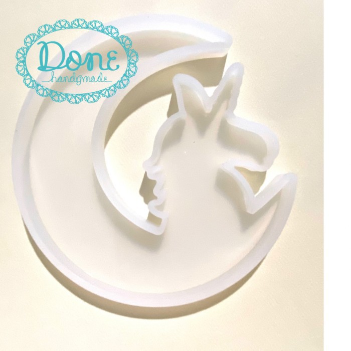 Cetakan resin half moon unicorn mold dekorasi ruang home decor