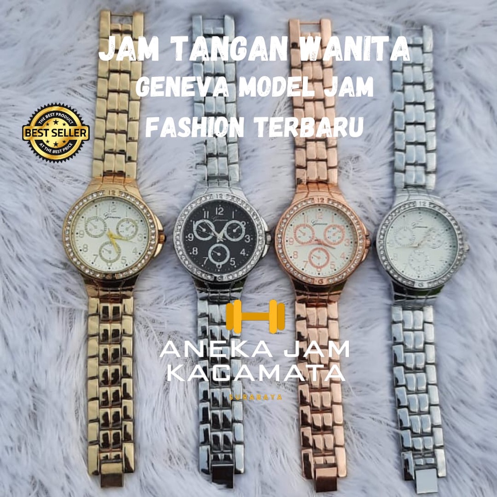 JAM TANGAN RANTAI GENEVA SUPER HIASAN DIAMOND MELINGKAR/ JAM TANGAN RANTAI GENEVA ANALOG DIAMOND FASHION CASUAL