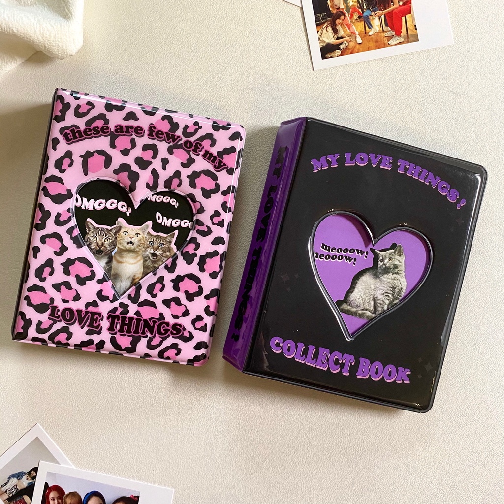 Ins retro Pink Leopard Print Polaroid photo album Polaroid 3-inch photo love bean album small card gooka storage book