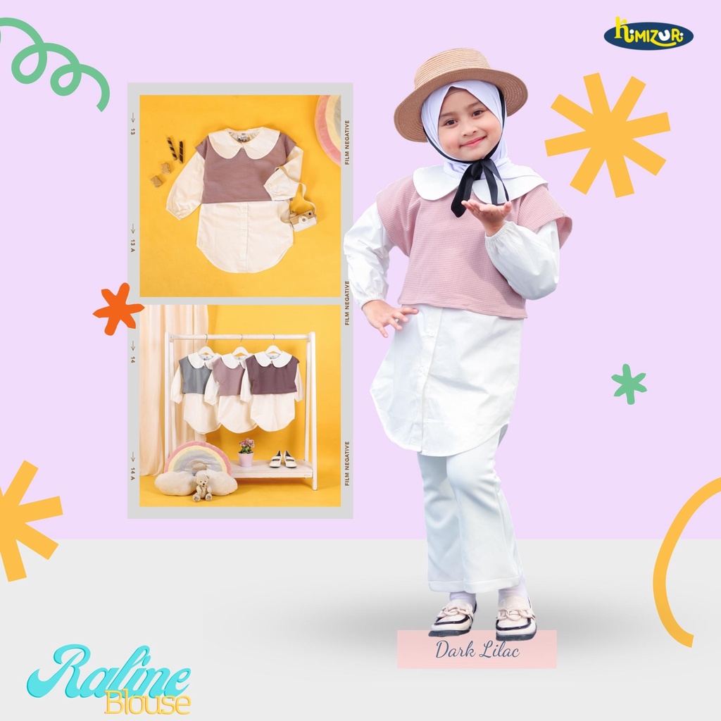 Kimizuri - Raline Blouse Junior Dark Lilac - Blouse Anak Usia 6-10 Tahun Warna Lilac