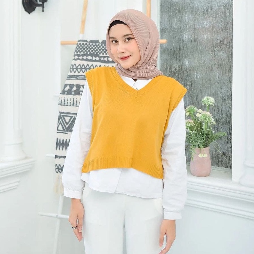 Nara Grosir - Natha Crop Vest | Fashion Terkini | Sweater Termurah