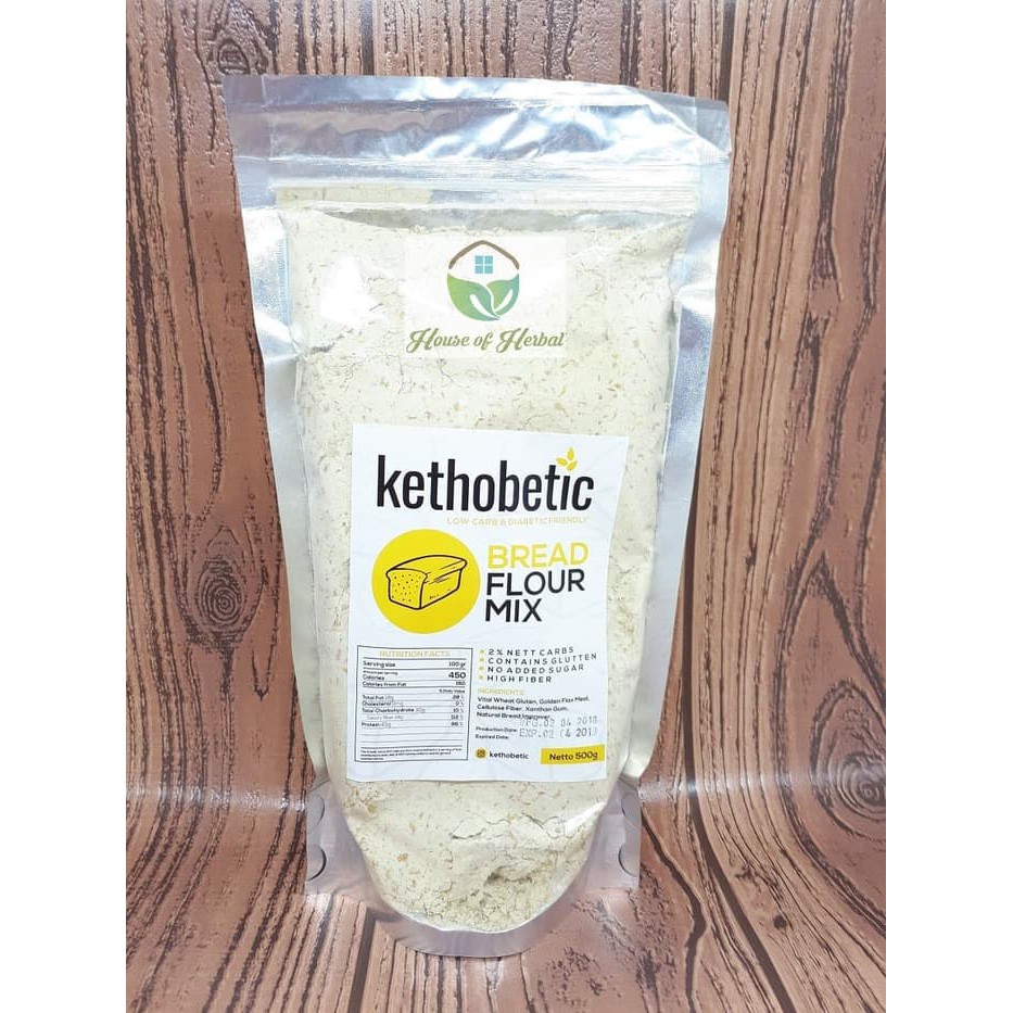 

TERBARU KETOBETIC BREAD FLOUR MIX / TEPUNG KETO UNTUK ROTI LOW CARB 500GR !!!
