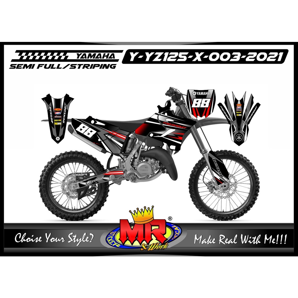 Decal Stiker Motor Yamaha YZ 125 X Grafis Supermoto Racing Tracker