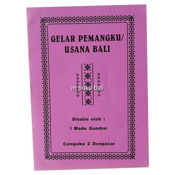 Ready oke] Gelar Pemangku Usana Bali