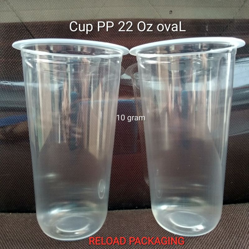 

Isi 50 pcs Gelas Plastik PP ovaL 22oz Plastic Cup PP OVAL 22 Oz JC22P POLOS TERBARU READY Tanpa TUTUP CEMBUNG LID DOME FLAT DATAR