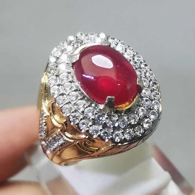 batu Akik Merah Delima Asli Natural Ruby