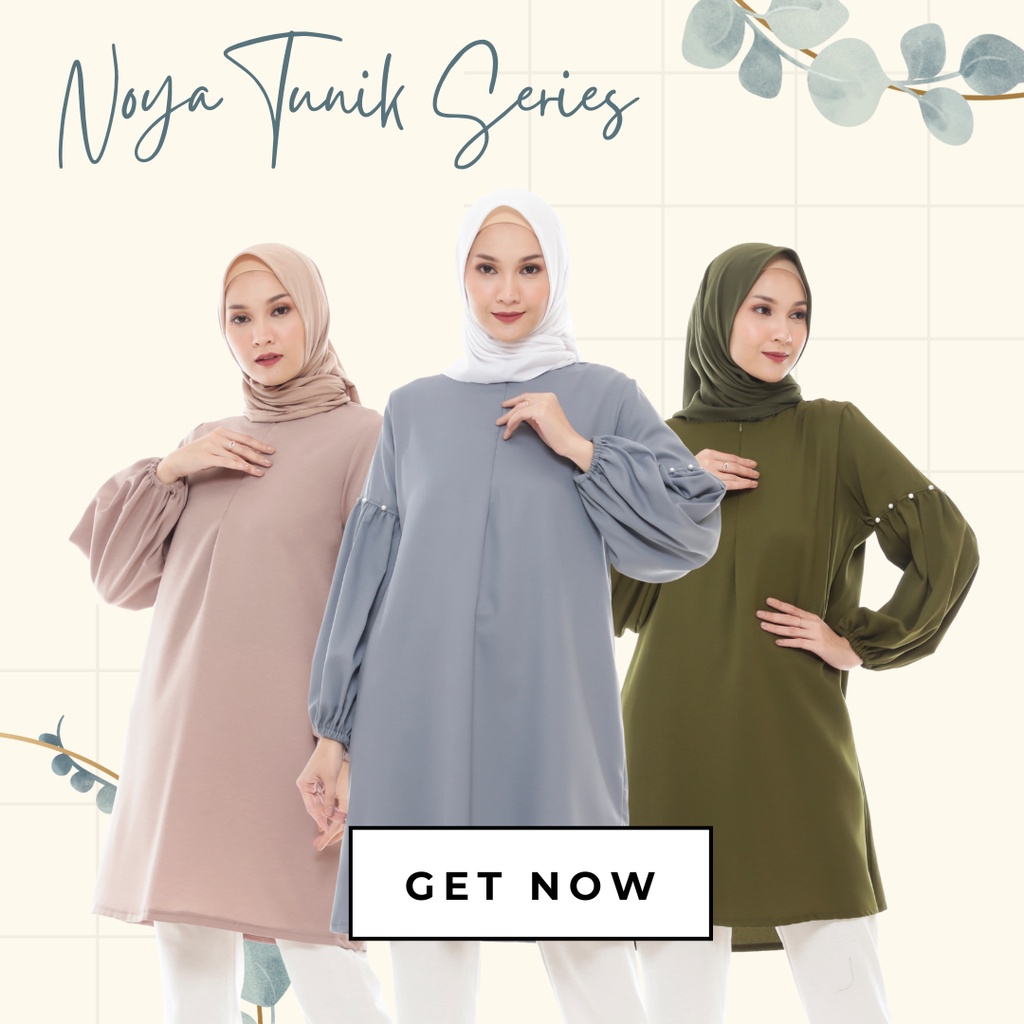 Pakian Baju Model Tunik Atasan Wanita Muslim remaja Kekinian Terbaru Noya Tunik Series