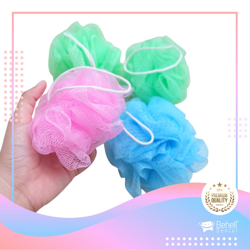 Spons Mandi Warna Warni - Shower Puff Bath Sponge - Warna Random