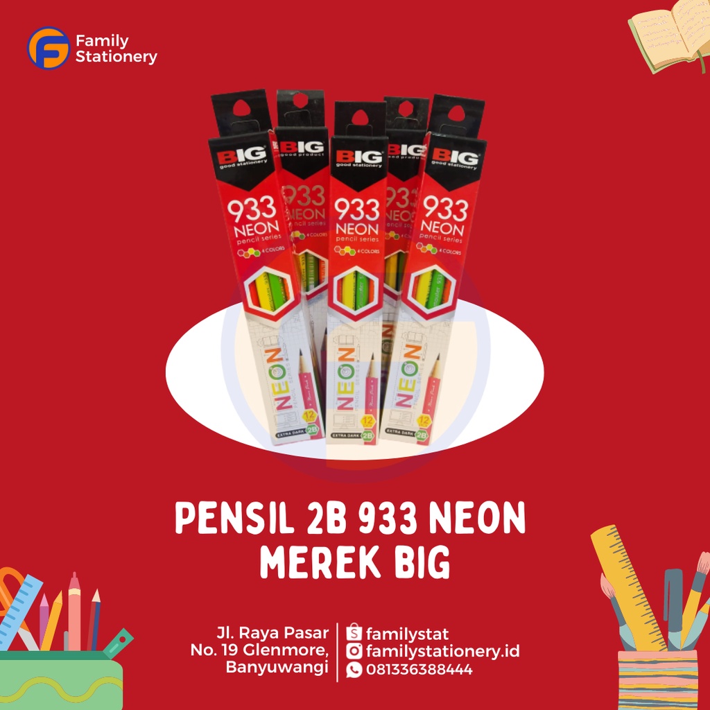 

Pensil 2B Neon 933 | BIG (Pack)
