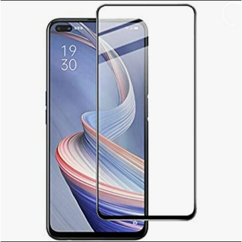Tempered Glass Screen Guard Pelindung Layar HP Kaca Full Layar Oppo A93 - Hitam