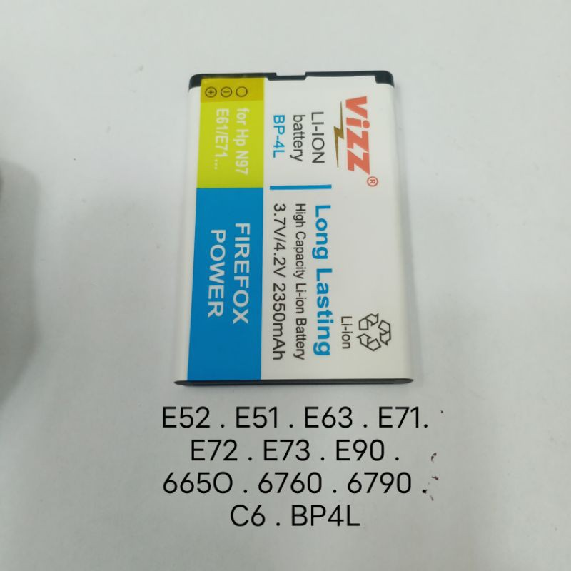 Baterai Nokia E52 . E51 . E63 . E71 . E72 . E73 . E90 . 6650 . 6760 . 6790 . C6 BP4L Batre batteray baterei batrei batrai bateray