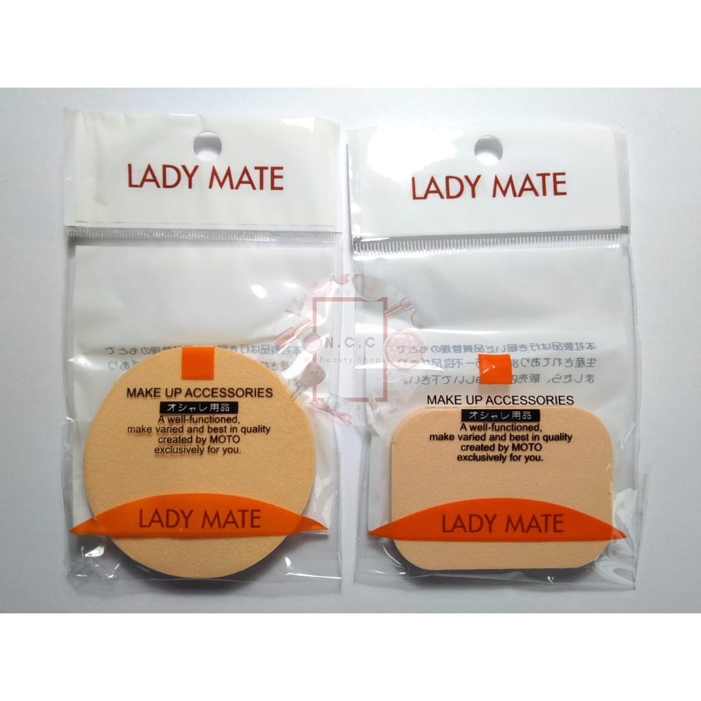 [MURAH] * NCC * Lady Mate ASG  Spon Basah - Spon Bedak Coklat (Segi atau Bulat) - Kualitas Bagus