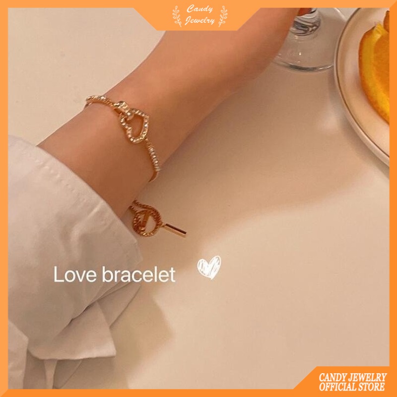 Gelang Persahabatan Adjustable Warna Rose Gold Bentuk Hati