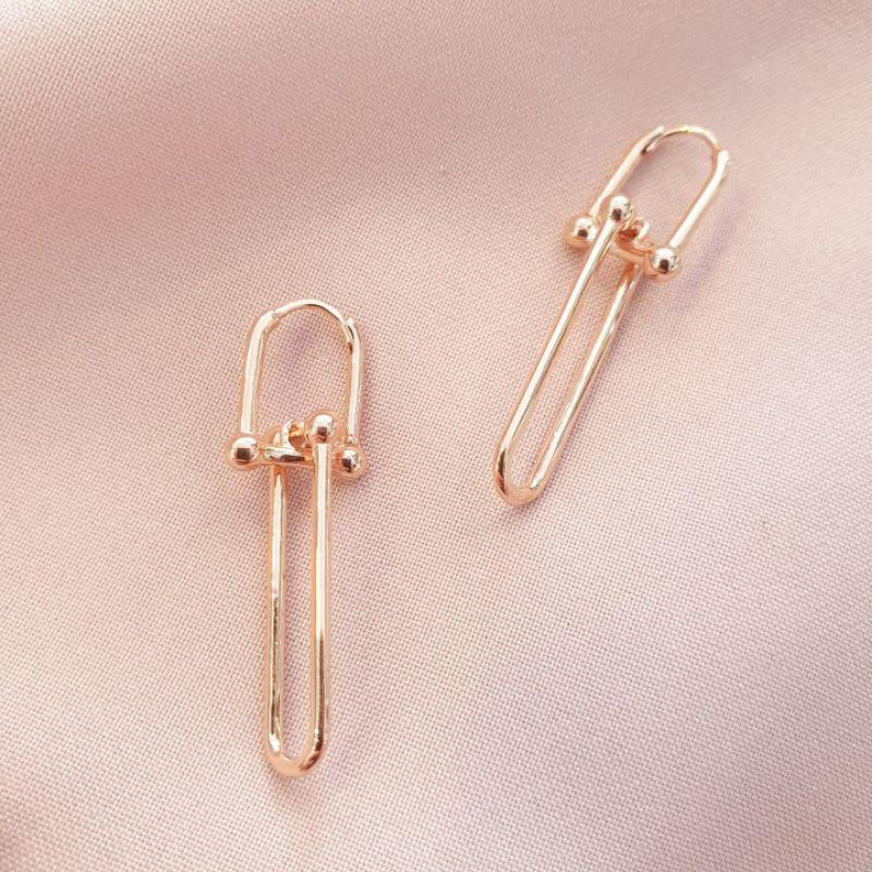 [NEW] Anting klip panjang gantung emas asli kadar 375 8K
