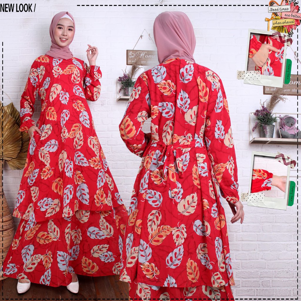 Gamis Malaysia Polos dan Motif Janda Bolong bahan Ceruty Babydoll