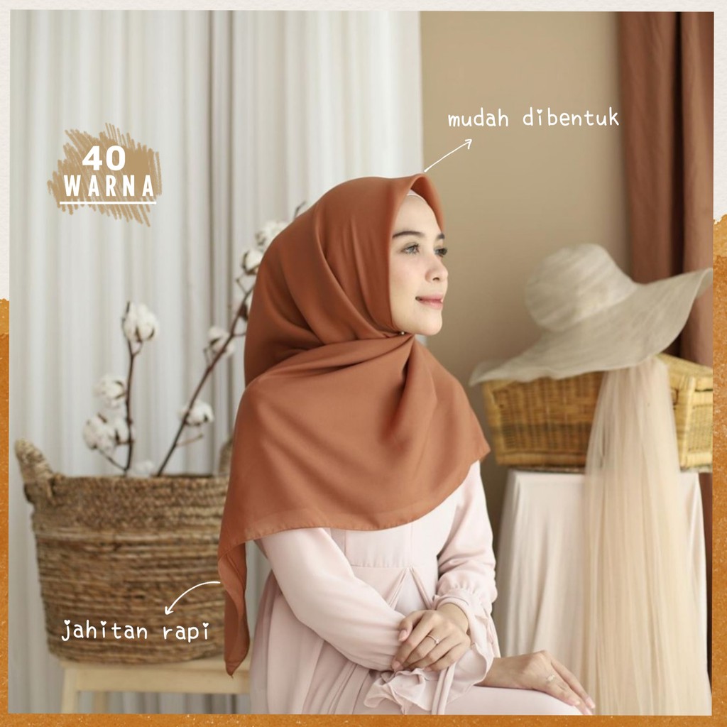 Bella  square  warna  part 1 Hijab segi empat Shopee 