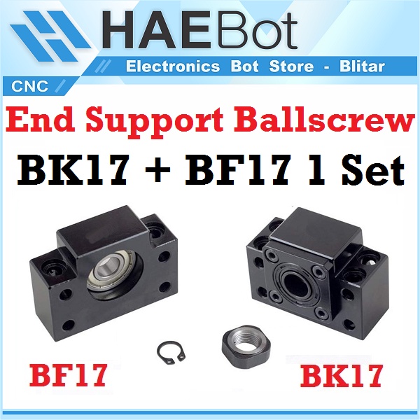 [HAEBOT] BK17 BF17 BK BF 17 17mm End Support Ballscrew Ball Screw Dudukan Pillow Bearing Block Holder Shaft