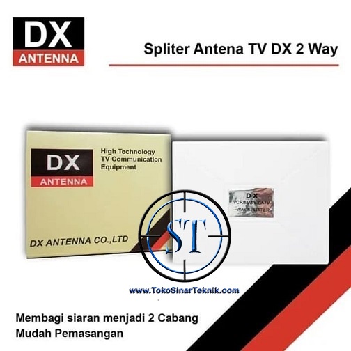 Splitter TV DX 2 Way Pembagi Arah Cabang Antena Antenna TV Televisi Switcher 2 Jalur DX-2 Pemasangan Mudah