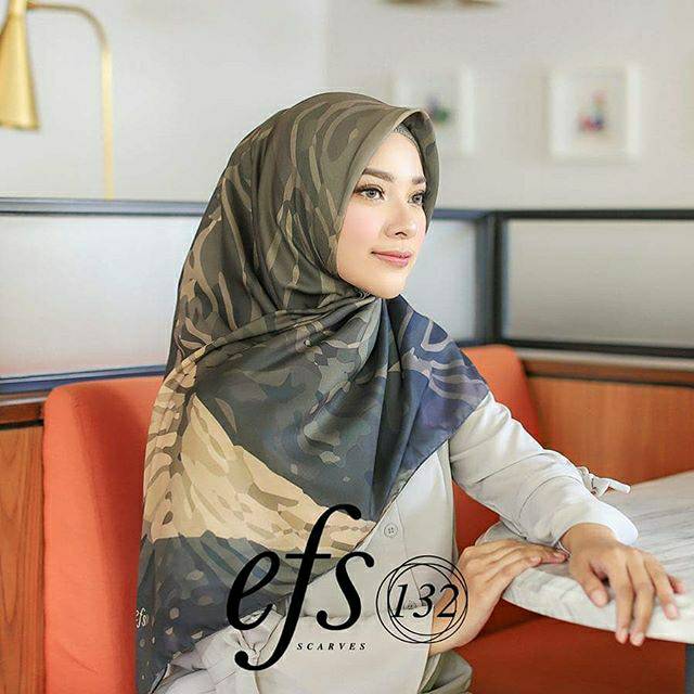 Efs store voal printed hijab efs132 (lasercut finishing)
