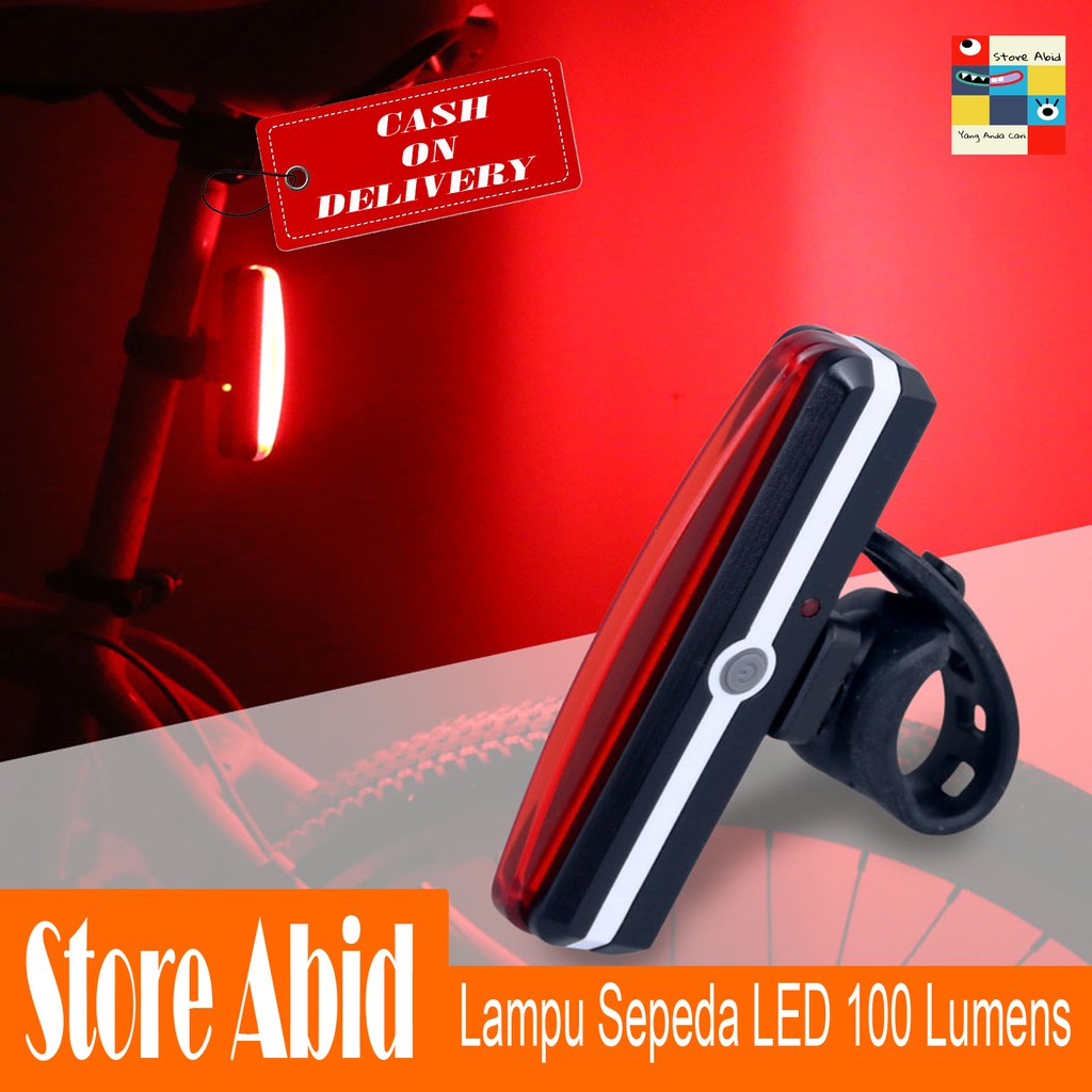 LAMPU BELAKANG SEPEDA LED Taillight 100 Lumens (USB RECHARGE)