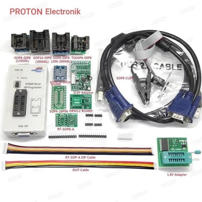 Alat Flash Ic Bios Eprom Rt809 Rt809F Komplit + 11 Soket Pcb Adapter Sale