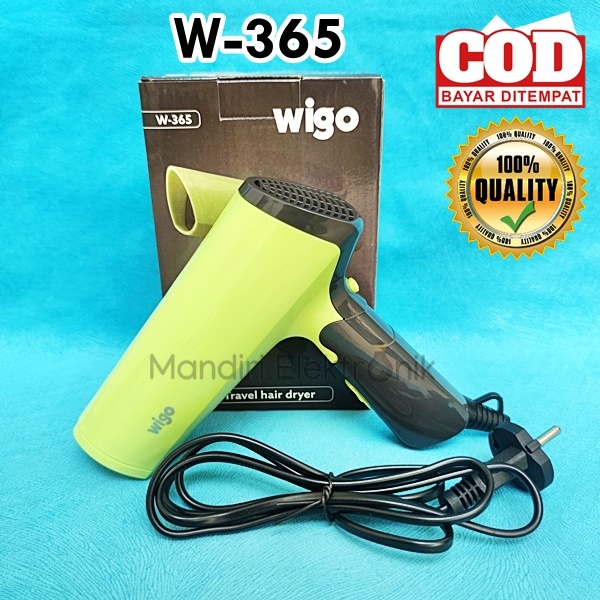 Hairdryer Wigo Pengering Rambut W-365 Travel Hair dryer Wigo - Wigo Travel Hair Dryer W365 400 Watt