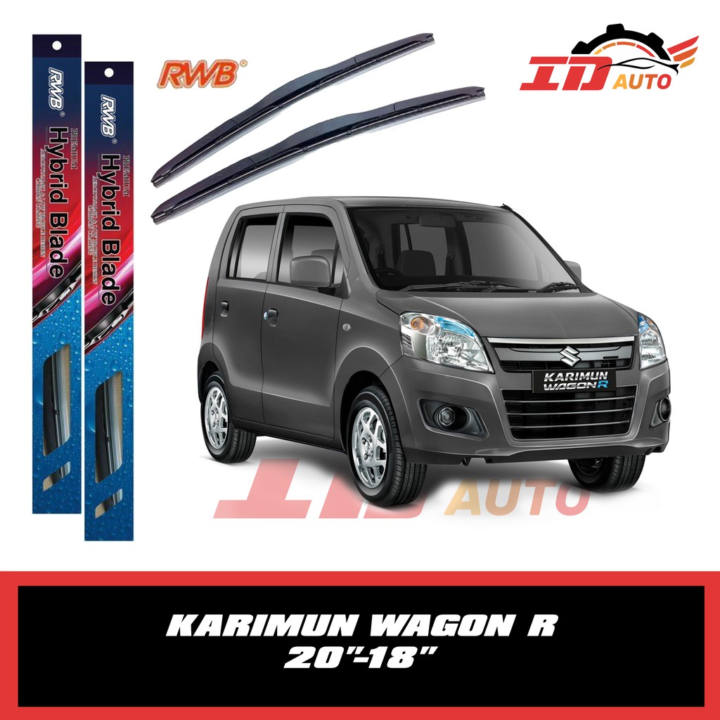 WIPER KARIMUN WAGON R SET UKURAN 20 DAN 18 MERK RWB